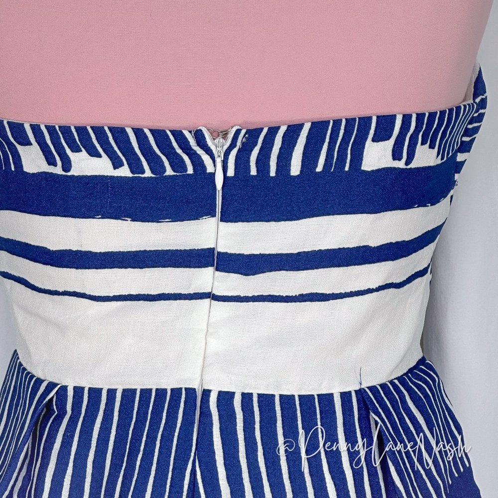 Lulu's Delphi Striped Tie-Front Strapless Romper - Picture 9 of 11
